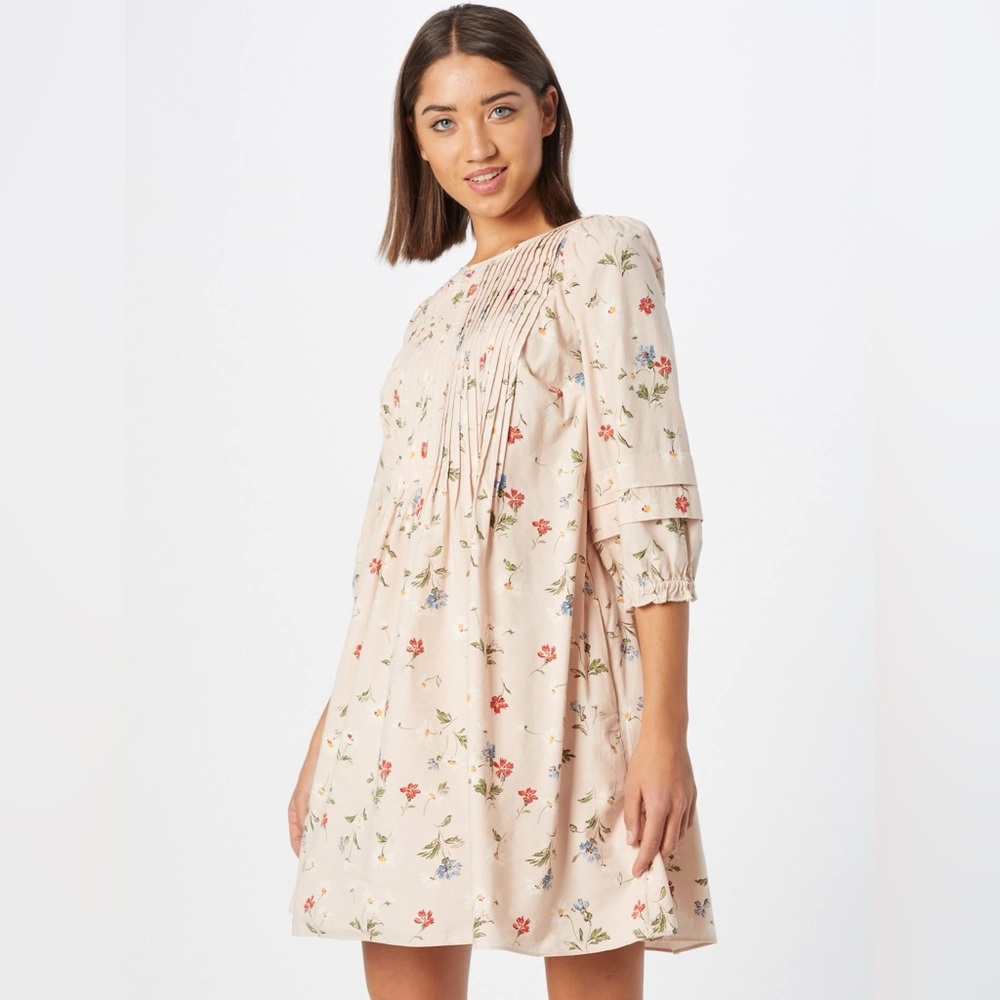 Madewell Pintuck Puff-Sleeve Mini Dress in Seaside Floral Size Small